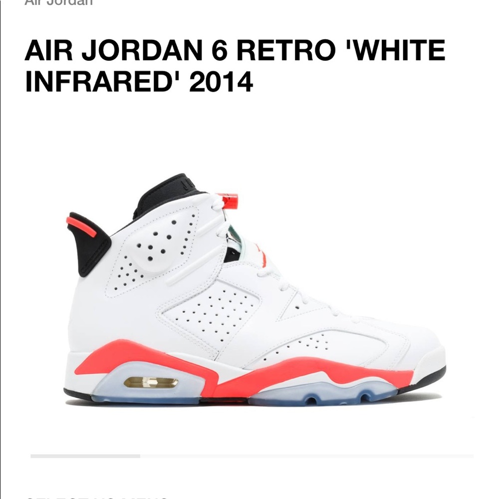 Air Jordan Retro 6 “Infrared White” 2014